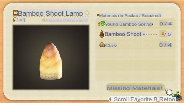 Bambu jovem da primavera, todos os planos de bricolage em Animal Crossing: New Horizons