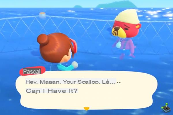 Pascal and the scallops in Animal Crossing: New Horizons