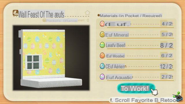 Oggetti per la festa delle uova in Animal Crossing New Horizons