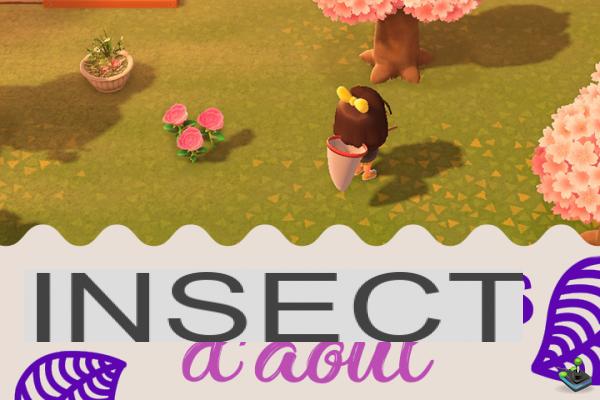 August bugs in Animal Crossing New Horizons, northern and southern hemisphere