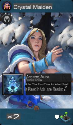 Artefacto: Información de Crystal Maiden y detalles de la tarjeta
