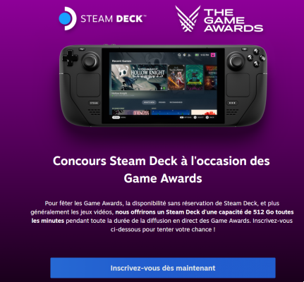 Game Awards 2022: One Steam Deck offered per minute during the ceremony