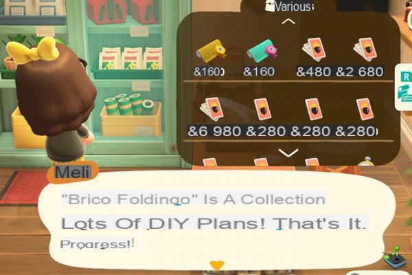 Animal Crossing New Horizons: All-round DIY, Brico Foldingo and DIY BA Ba, DIY plans