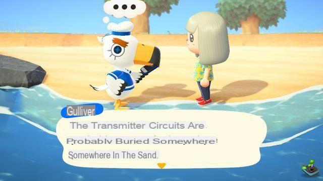 Gulliver in Animal Crossing: New Horizons, how to wake him up and find the transmitters?